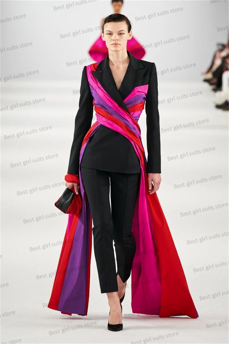 Women'S Formal Wear Wedding - Podyum kadınlar Suit Set Blazer +