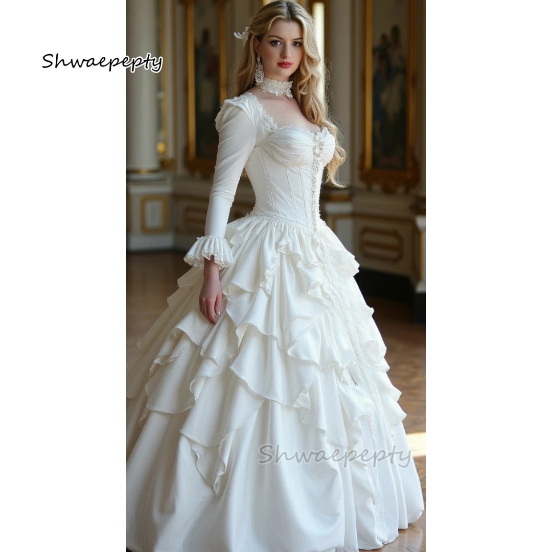 Women Formal Wear M&S - Vintage victoria düğün elbisesi Ruffled katmanlı