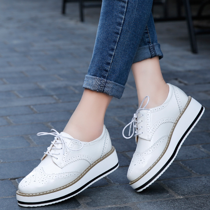 Formal Dress Female - Kadın loafer ayakkabılar deri kalın topuklu
