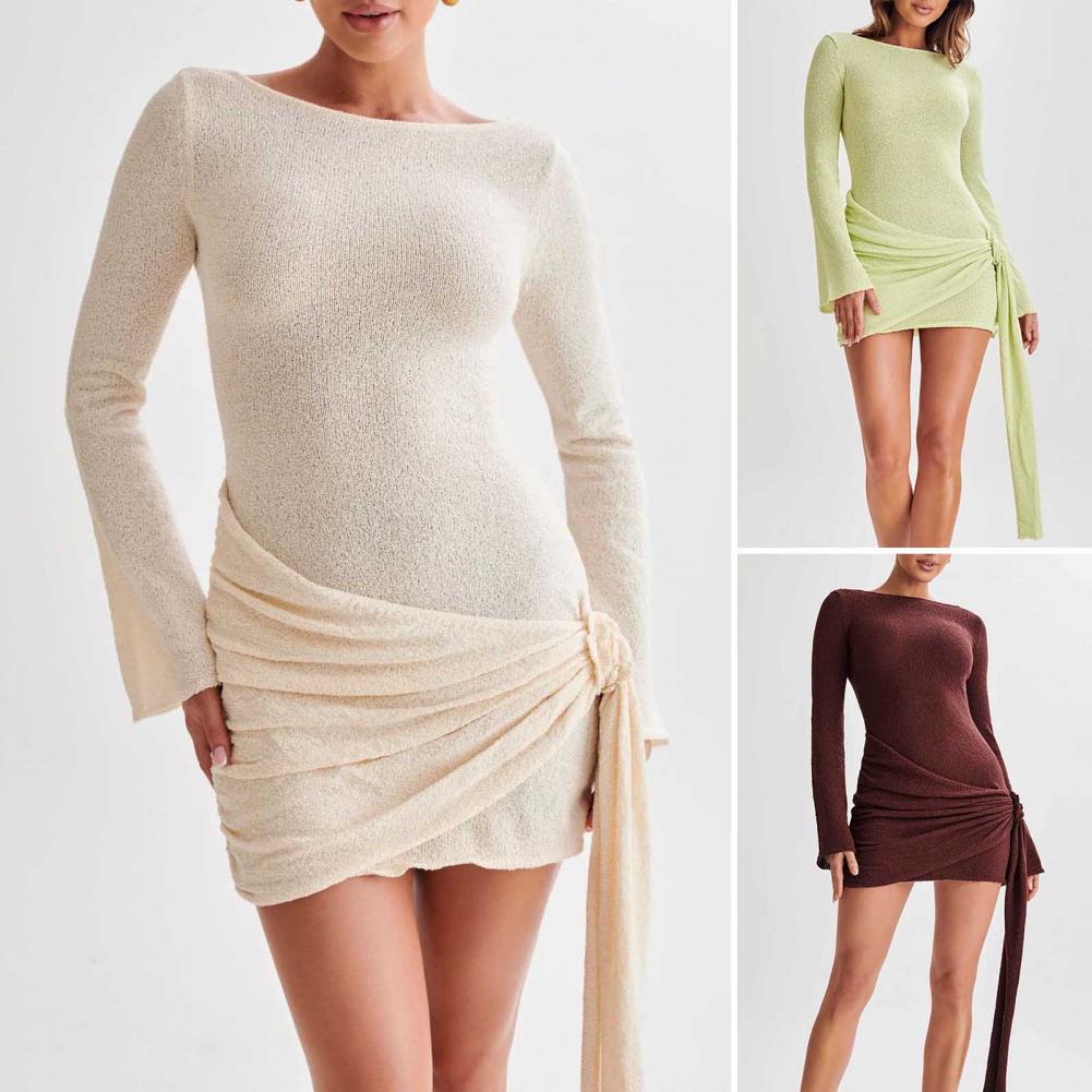 Formal Wear Gowns For Women - Seksi Vücudu Saran Mini Elbise Kadınlar