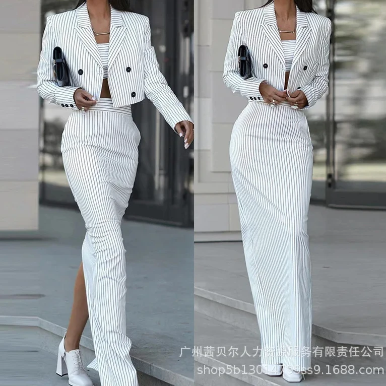 Çizgili Blazer ceket & yarık e - Pencil Skirt Midi incelemesi ve fiyatı