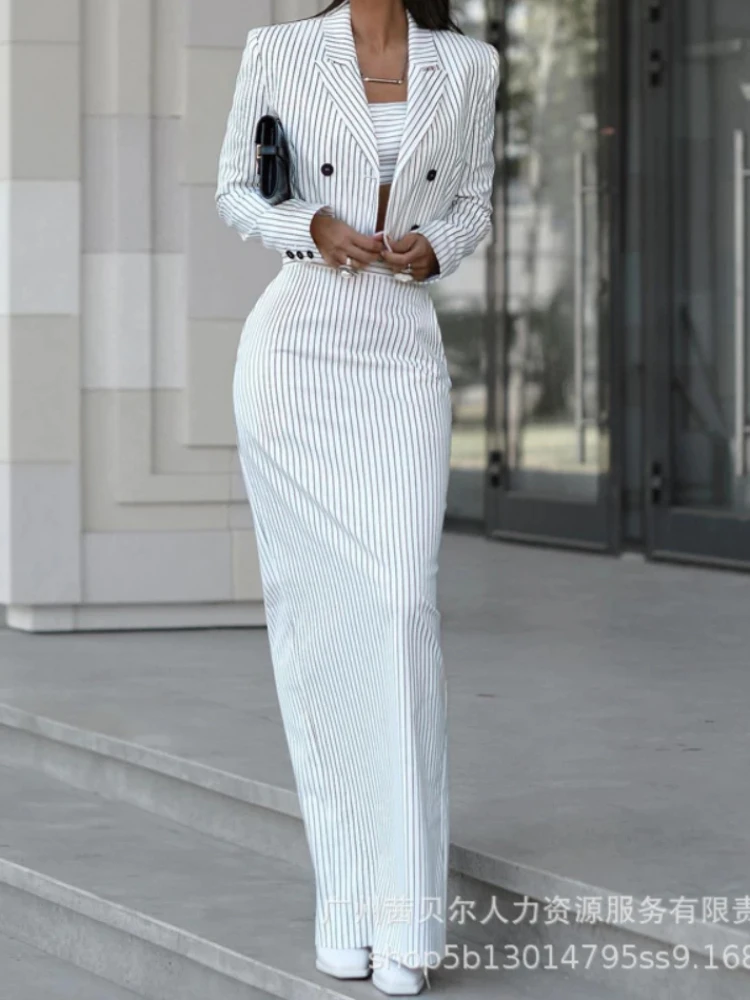 Çizgili Blazer ceket & yarık e - Pencil Skirt Midi incelemesi ve fiyatı