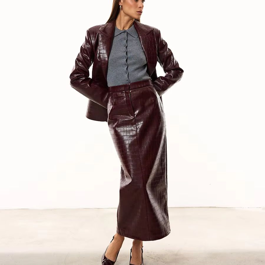 IG Kadın Bordo Timsah Görünüml - Pencil Skirt Midi incelemesi ve fiyatı