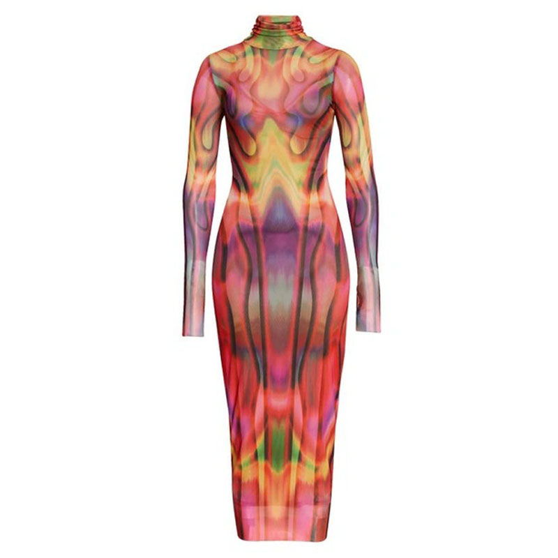 Seksi 3D Vücut Şekli Baskılı E - Formal Wear Gowns For Women incelemesi ve fiyatı