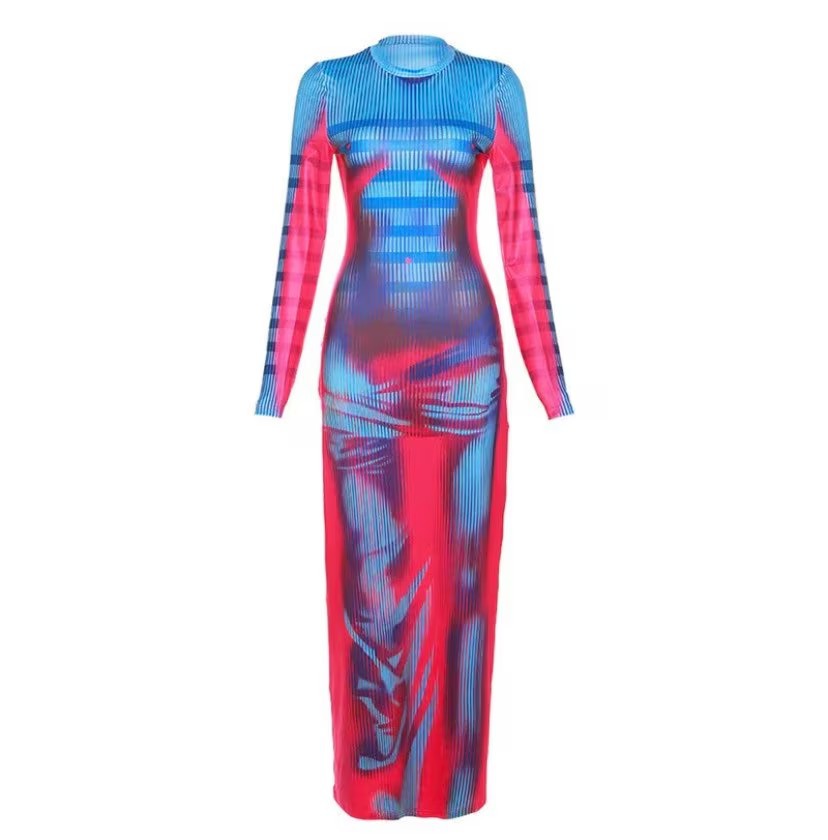 Seksi 3D Vücut Şekli Baskılı E - Formal Wear Gowns For Women incelemesi ve fiyatı