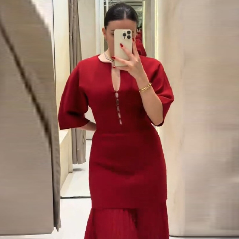 Kadın Zarif Bordo Pileli Maxi  - Formal Wear Gowns For Women incelemesi ve fiyatı