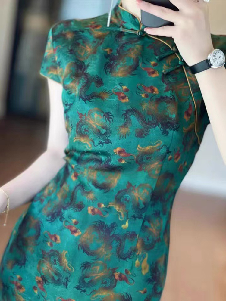 Şık Yeşil Retro Uzun Elbise, K - Formal Dress Female incelemesi ve fiyatı