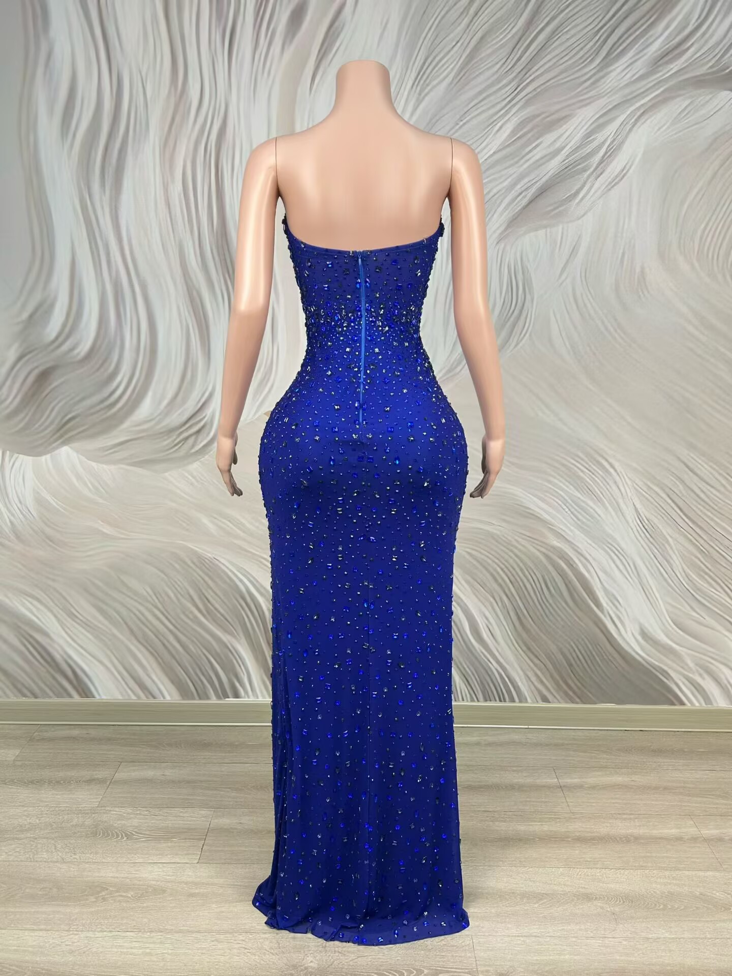 Işıltılı Yapay Elmas Mavi Stra - Formal Wear Gowns For Women incelemesi ve fiyatı