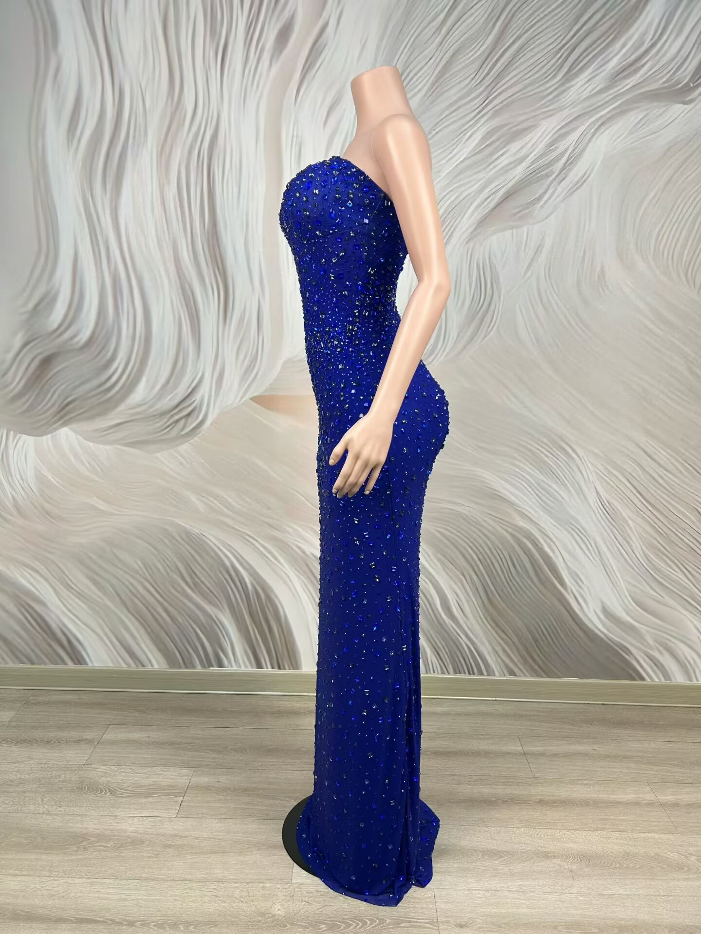 Işıltılı Yapay Elmas Mavi Stra - Formal Wear Gowns For Women incelemesi ve fiyatı